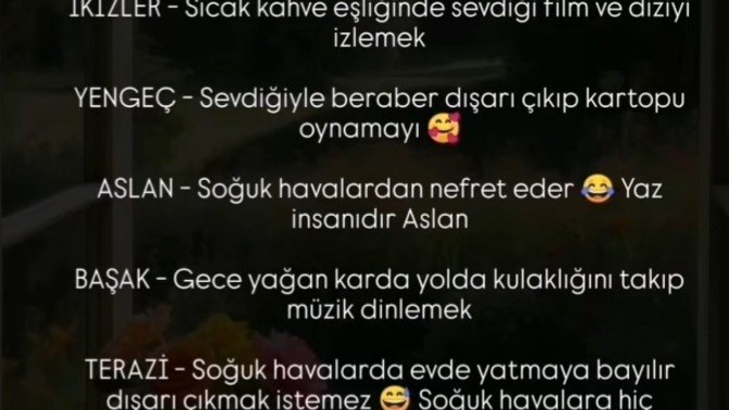 Soğuk havalarda ne yapmayı çok seversiniz?