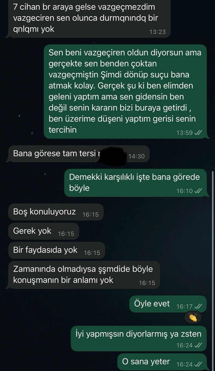 Seven erkek kız büyük bi şey yapmadığı halde ayrılır mı?