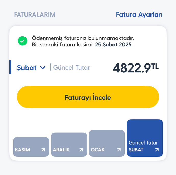 Cep telefonu fatura tutarıniz nedir?
