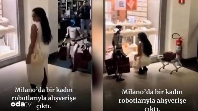 Milano'da bir kadın robotları ile alışverişe çıktı. Sizce de çok havalı değil mi, ne düşünüyorsunuz bu teknoloji konusunda?