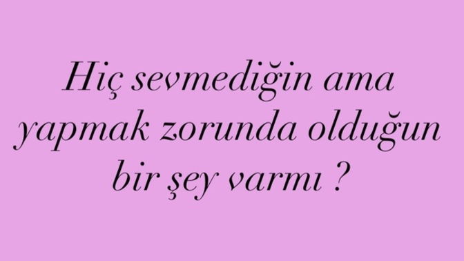 Hiç sevmediğin ama yapmak zorunda olduğun bir şey var mı?