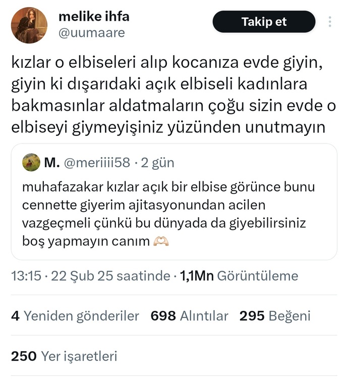 Bir erkek, karısı evde açık elbise giymiyor diye onu aldatabilir mi?