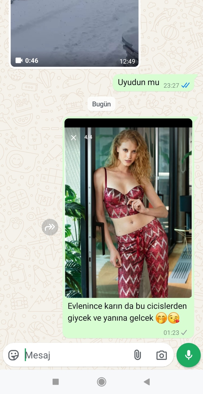 Sevgilime böyle mesaj attım?