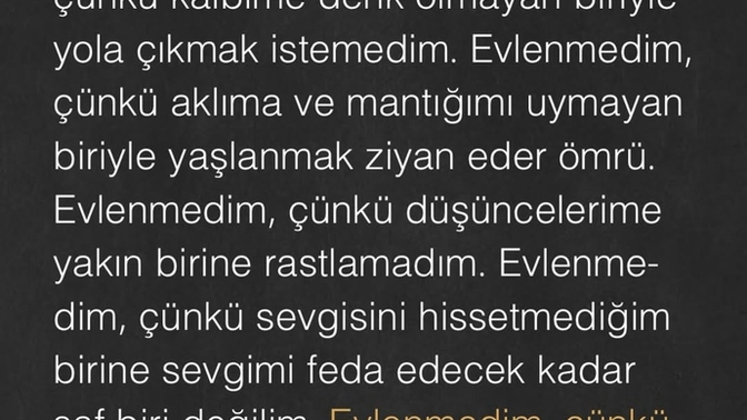 Neden evlenmdiniz?