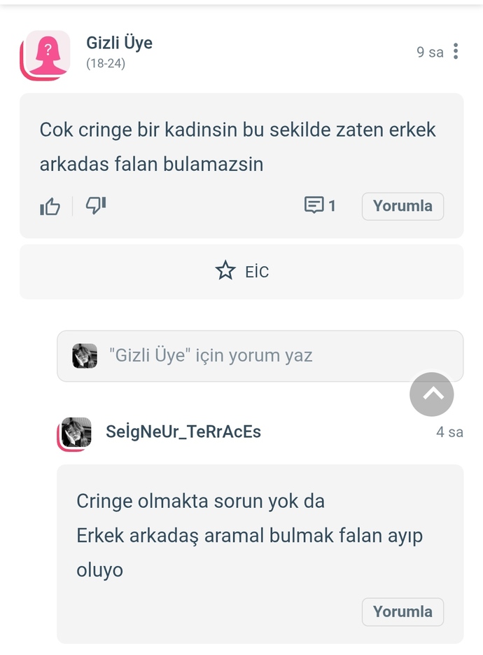 Cringe kelimesinden nefretttt ederim bu arada