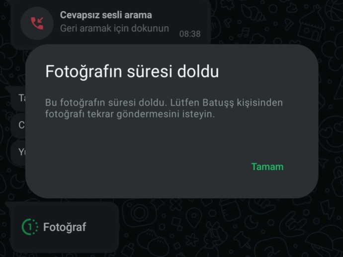 Süresi dolmuş tek atımlık fotoğraf ve videoları tekrar ister misiniz?