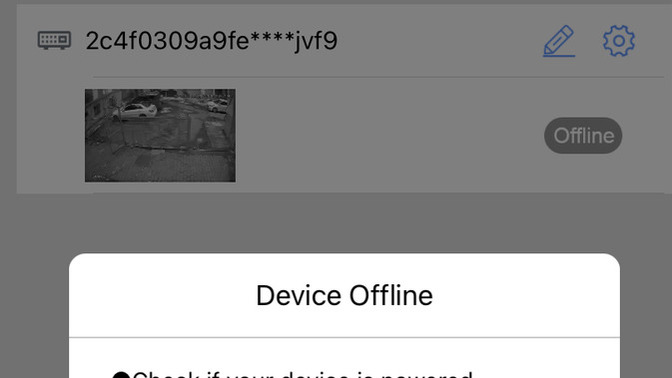 Güvenlik kamera telefondan hata veriyor?