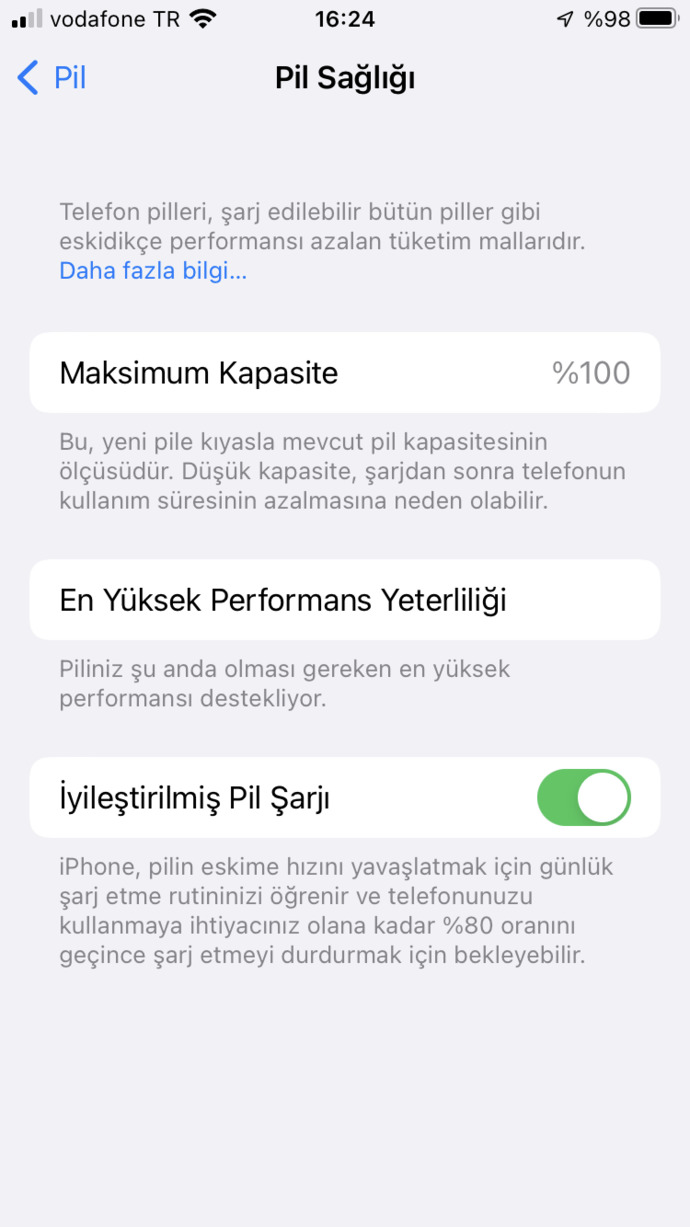 Telefonun pil 🔋 sağlığı yüzde kaç sizin?