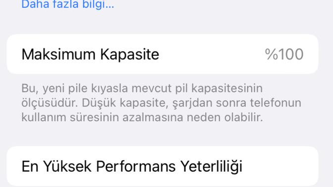 Telefonun pil 🔋 sağlığı yüzde kaç sizin?