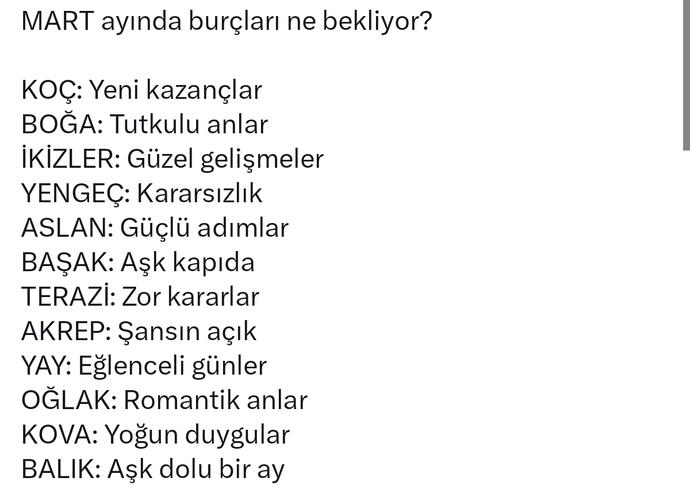 Burcunuza göre Mart  ayında sizi ne bekliyor?