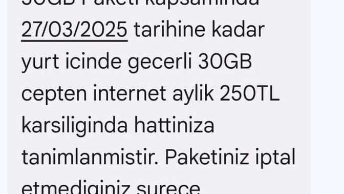 AArkadaşlar yanlışlıkla ek internet aldım iptal ettim mesajda geldi ama abonelikten falan bahsediyor burada ne diyorrrr?