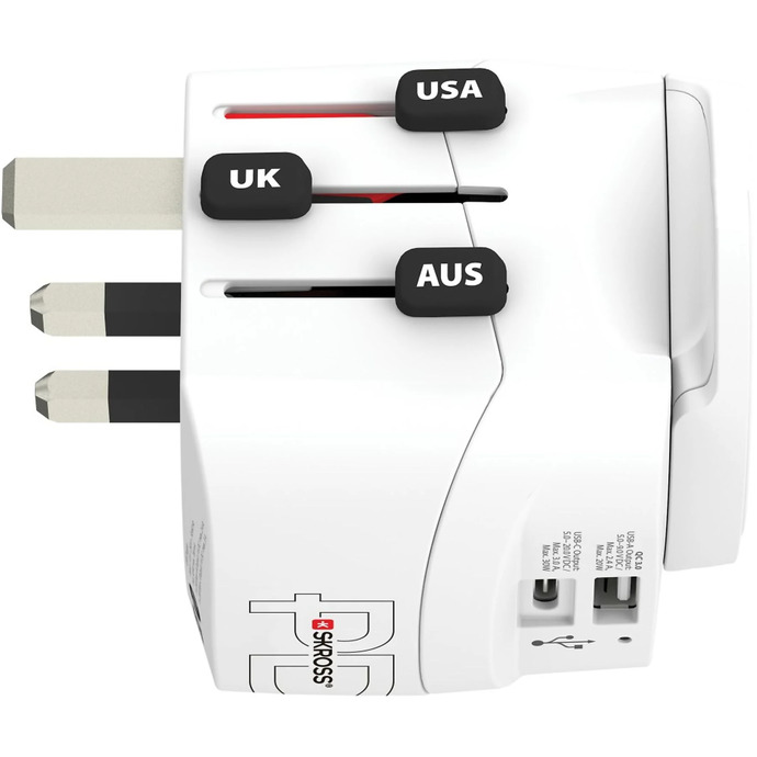 SKROSS Pro Light USB AC30PD World Adapter