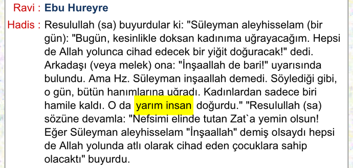 Bu hadisteki yarım insandan kasıt kadın mı?