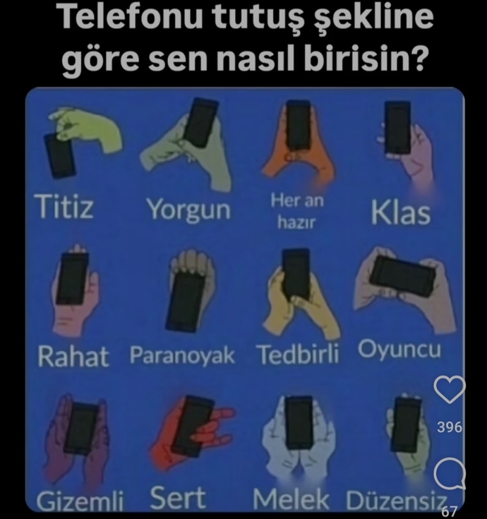 Telefonu tutuş şeklinize göre siz nasıl birisiniz?