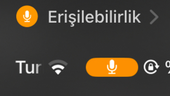 İPhone turuncu mikrofon erişilebilirlik?