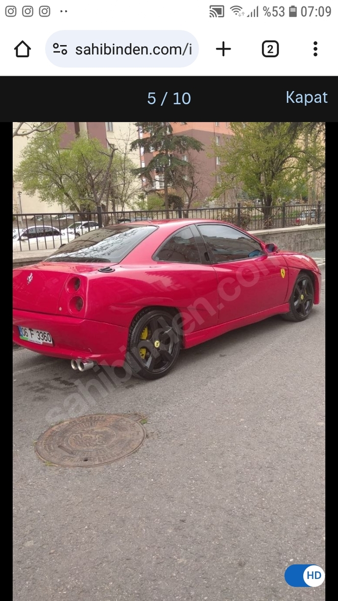 1996 model Fiat Coupe 2.0ın Ferrarileştirilmiş haline bayıldım. İnşaAllah alabilirim. Çok hoş değil mi?