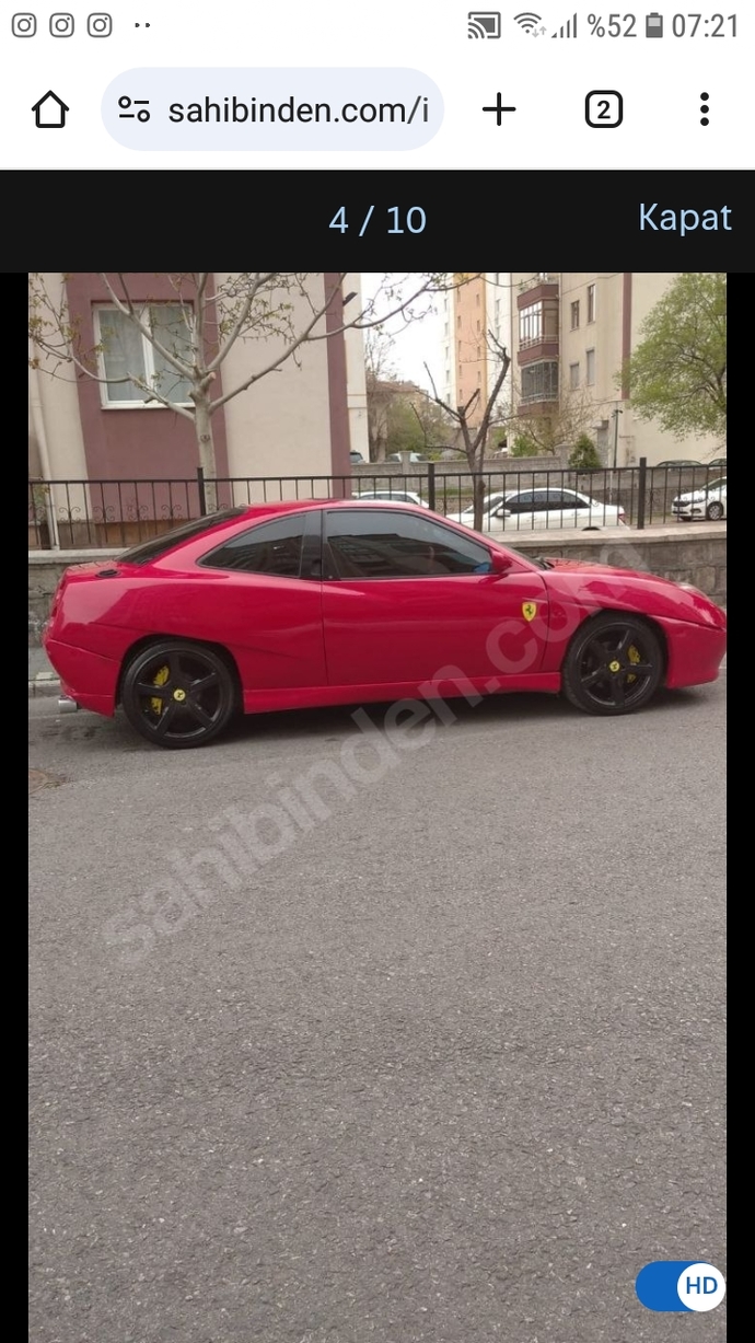 1996 model Fiat Coupe 2.0ın Ferrarileştirilmiş haline bayıldım. İnşaAllah alabilirim. Çok hoş değil mi?