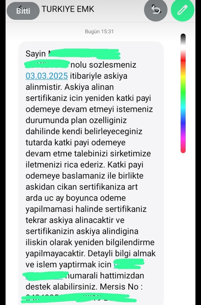 Bu mesaj ne anlama geliyor?