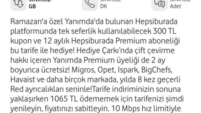 990 tl ye sınırsız İnternet alınır mı?