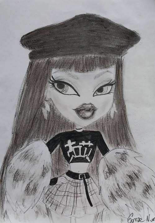 Karakalem bratz (jade) çizimim nasıl?