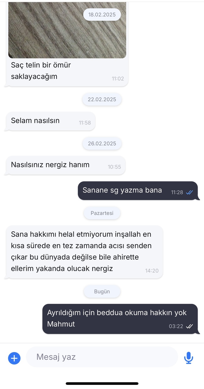 Ayrıldığım için beddua okuyan eski sevgilim?