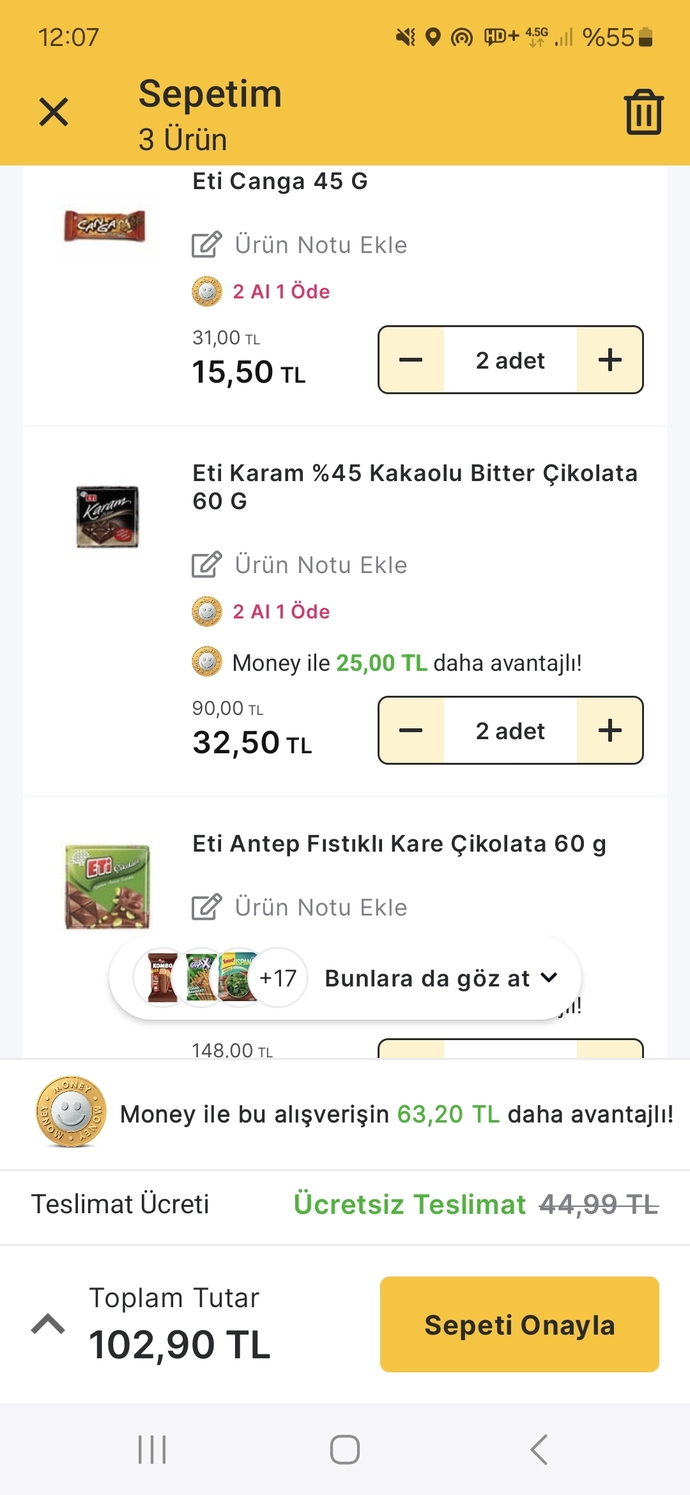 5 çikolata 103 tl alsam mı pahalı değil mi bu paraya bir kazak gömlek geliyor?