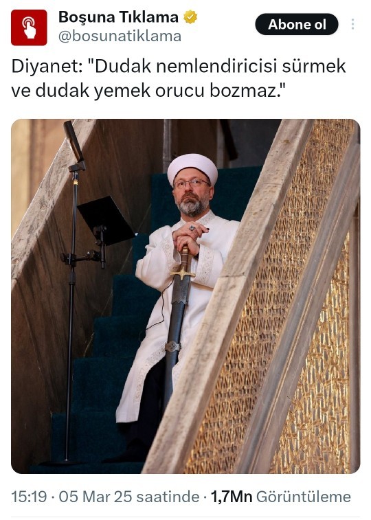 Dudak nemlendiricisi surmek ve yemek orucu bozar mi :D?