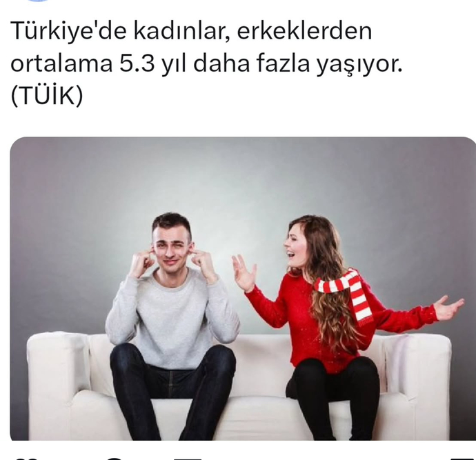 Türkiye’deki kadınlar erkeklerden fazla yaşıyormuş sebebi ne acaba?
