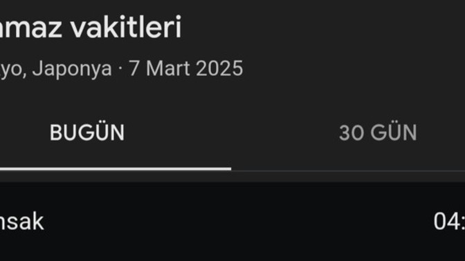 Saat kaçta imsak yapıyorsunuz?