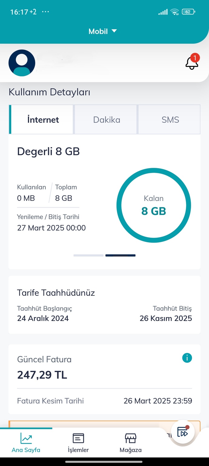 Ayda ne kadar internet kullanıyorsunuz?