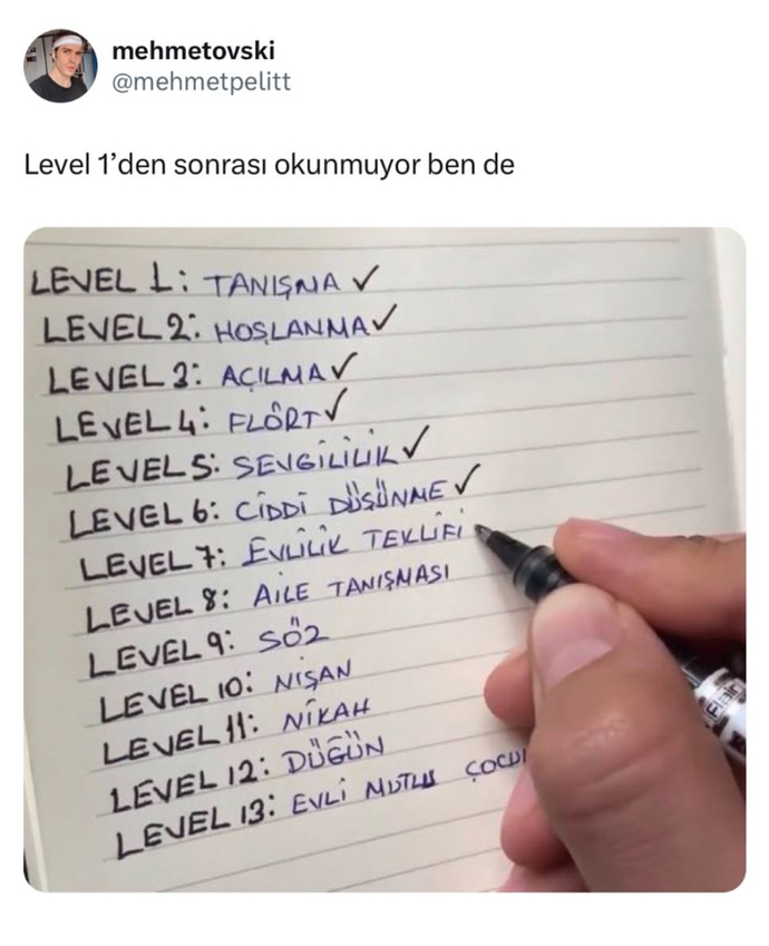Siz kaçıncı levelden sonrasını okuyamıyorsunuz?