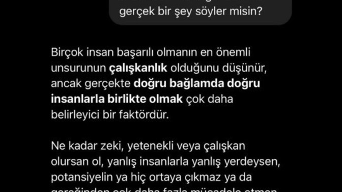 Başarının çevreye bağlı olduğuna inanıyor musunuz?