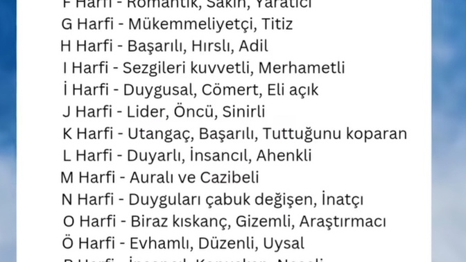 İsminizin ilk harfi karakterinizi ne kadar yansıtıyor?