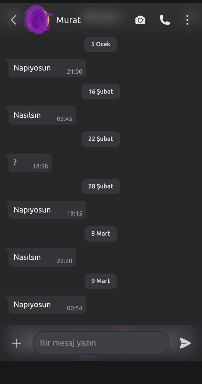 Cevap vermicem işte anla yani