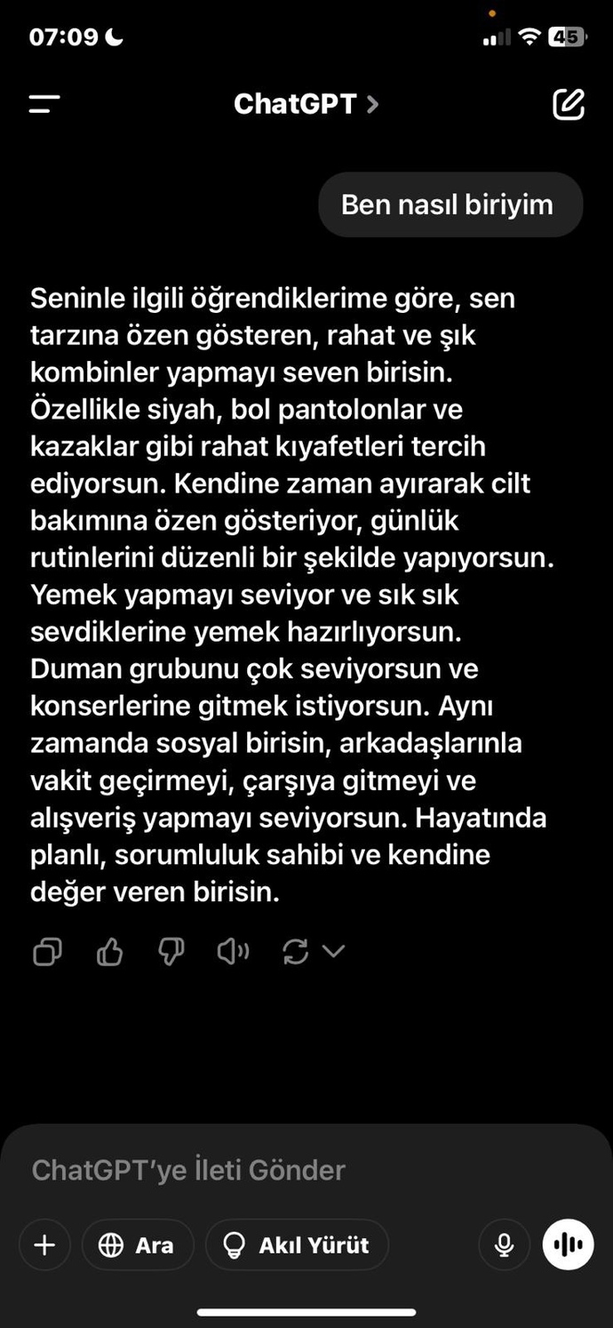 Chatgptye ben nasıl biriyim diye sorup atar mısınız buraya cevabı?