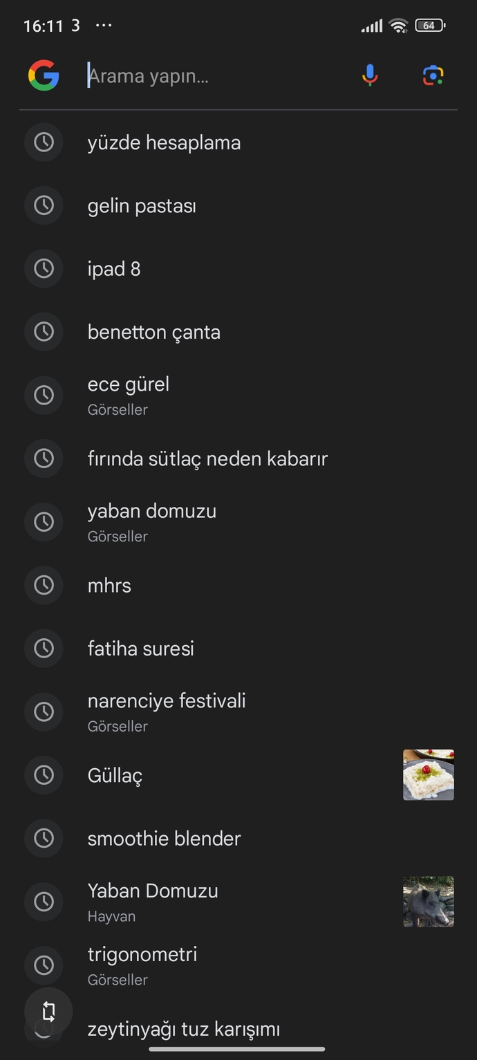 Google geçmişiniz e baksak neler görürüz acaba 🤪 ?