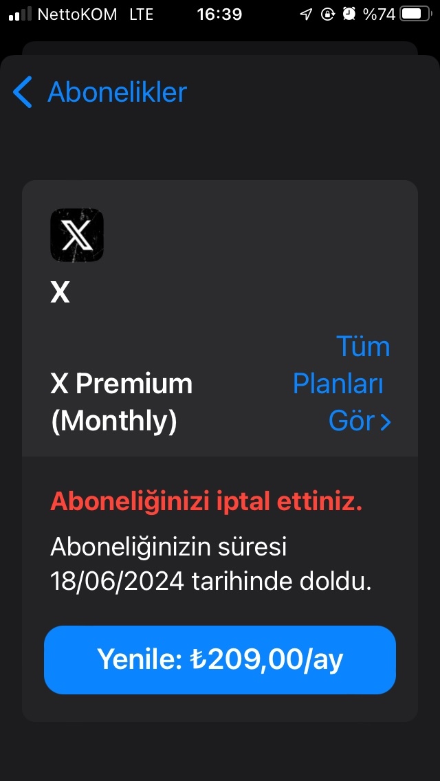 Hic Mavi tık aboneliği iptal ettiniz mi?
