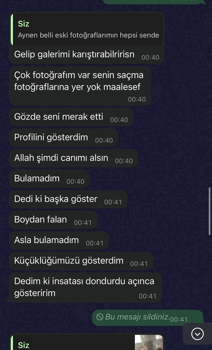 Eski kötü fotoğraflarımı kendine atan kardeşime ağır mı konuşmuşum?