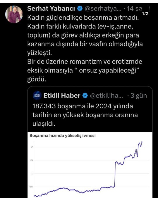 Boşanmaların artmasının asıl sebebi bu olabilir mi?