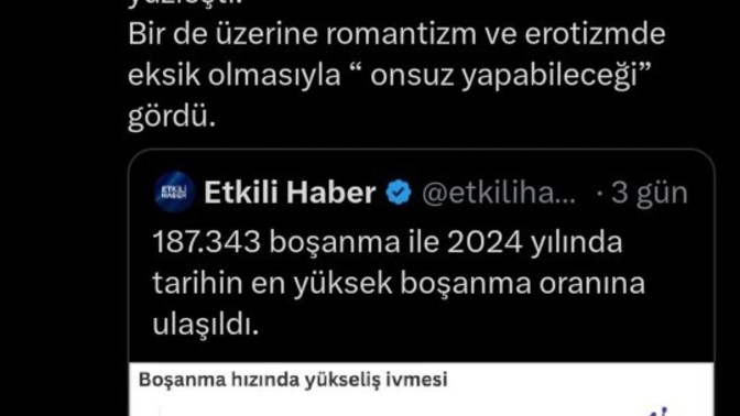 Boşanmaların artmasının asıl sebebi bu olabilir mi?