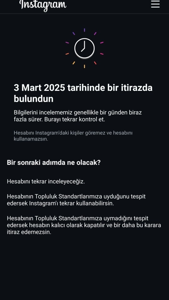 Askıya alınan Instagram hesabı ne zaman aktif olur?