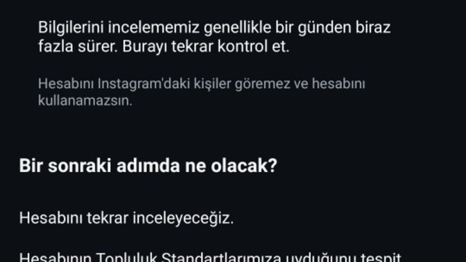 Askıya alınan Instagram hesabı ne zaman aktif olur?
