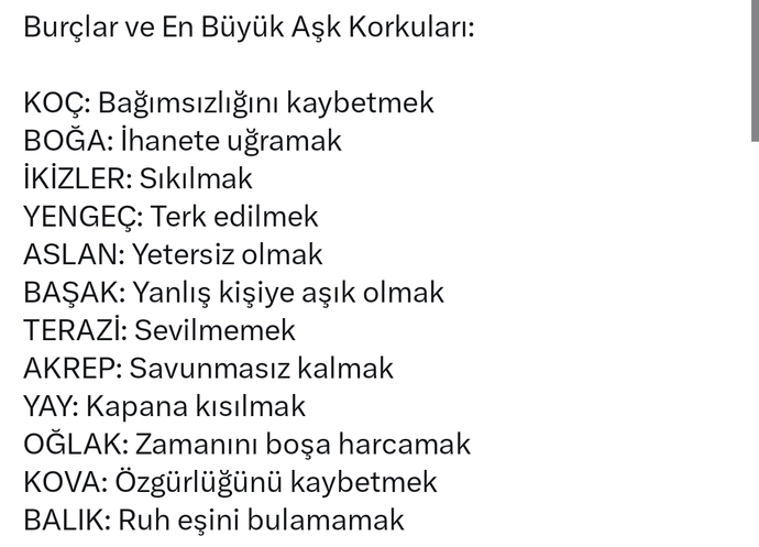Burcunuza göre en büyük aşk korkunuz nedir?