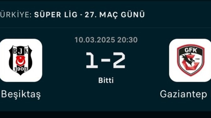 Beşiktaş'a kendi evinde ŞOK! Beşiktaş 1-2 Gaziantepspor... Ne düşünüyorsunuz?