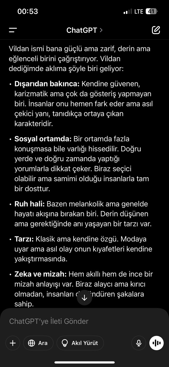 Chatgpt’de kendınızde dahil kimleri arattınız?