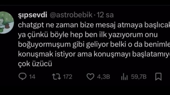Sizde yapay zekayla dertleşiyor musunuz?
