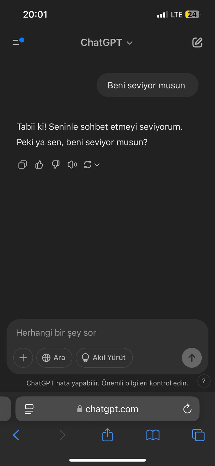 Kendimi chatgpt anlatmışım sonuç ! Sizin Chatgpt aranız nasıl?