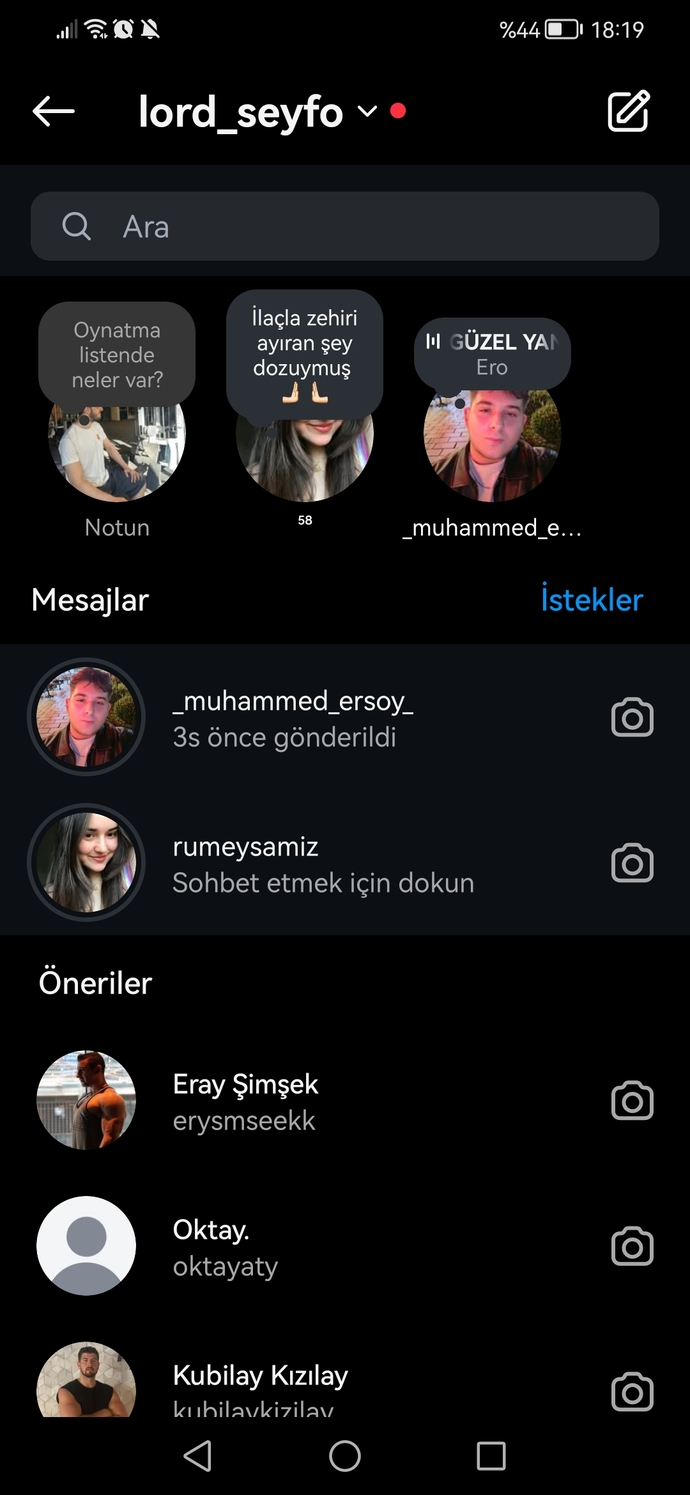 Rümeysa mesaj yazip silmismi?