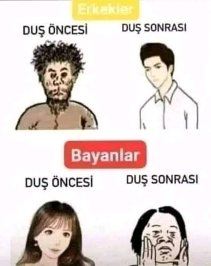 Duştan sonra kadın çirkin mi olur?