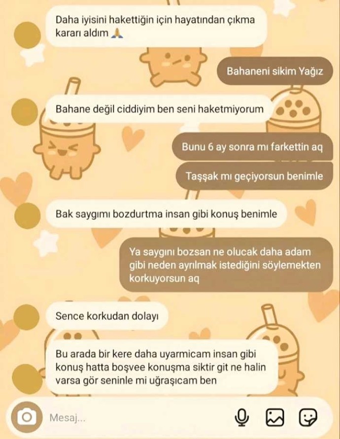 Bir mesajla bitirdi bu kadar kolay mı ya?